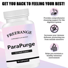 FITactic ParaPurge capsules closeup highlights easy-to-swallow capsules for gentle cleansing.