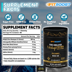 Front view of FITBOOST Shilajit Gummies pack