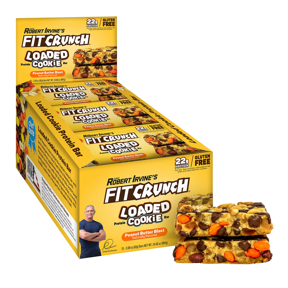 FITCRUNCH Loaded Cookie Protein Bar Peanut Butter front view