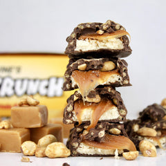 FITCRUNCH nutrition label highlighting 16g protein per bar.