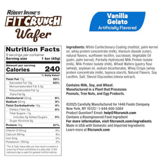 Fit Crunch wafer bar cross-section displays layered crunch and creamy filling for textured snacking.