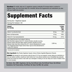 Label showing product name and features