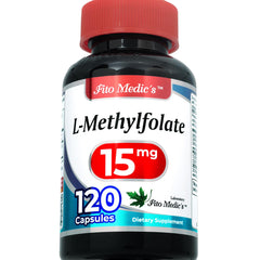 Close-up of methylfolate bottle showing label
