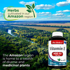 Vitamin E oil capsules arranged for antioxidant support