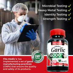 Lifestyle shot of garlic supplement on a shelf