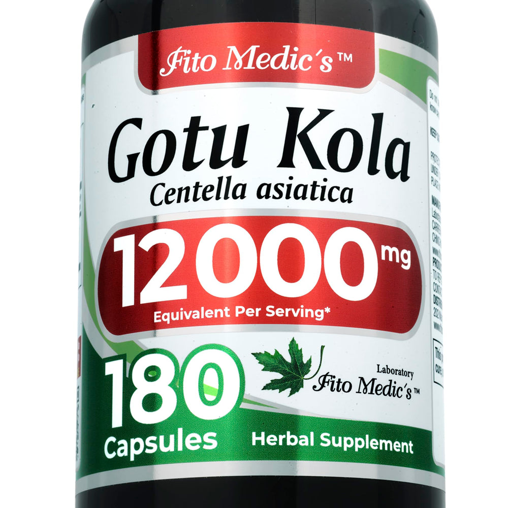 Front view of FITO MEDIC'S Lab Gotu Kola capsules bottle