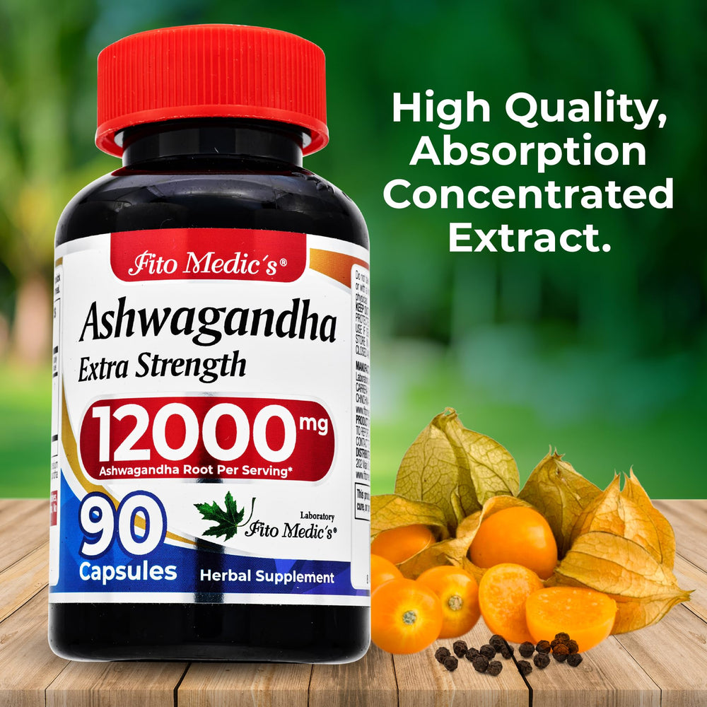 Supplement facts showing high-potency Ashwagandha 600 mg per serving