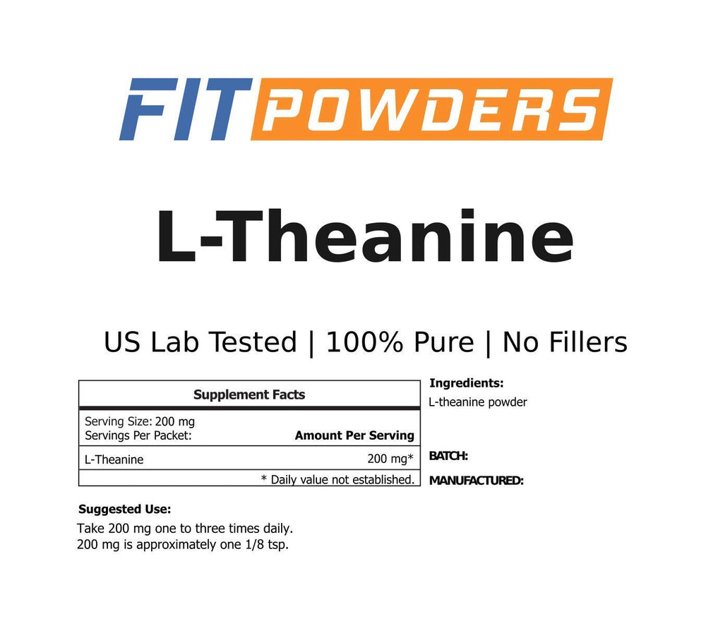 Nutrition label and ingredients of L-Theanine powder