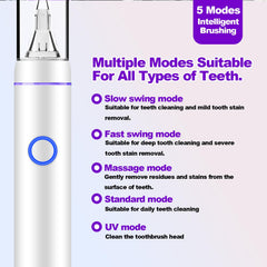 Toothbrush with five modes including UV mode