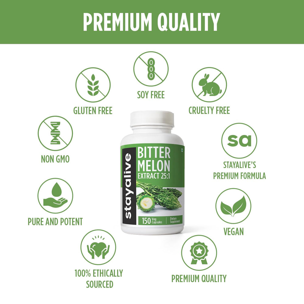 Five-month supply bottle of bitter melon capsules