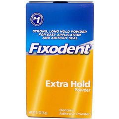 Front view of Fixodent Extra Hold Powder Pack of 3 box