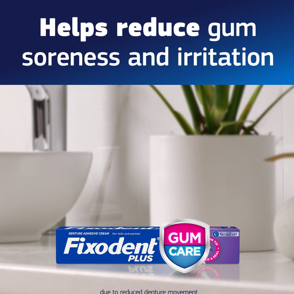 Long-lasting hold demonstration of Fixodent Plus dentures