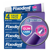 Fixodent Plus Denture Adhesive Cream 2 oz Pack of 4 tubes