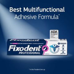 Back view of Fixodent Professional Ultimate 4-pack box