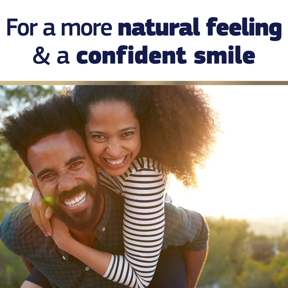 Recyclable carton packaging for Fixodent Pure Strength.