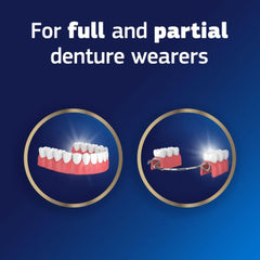 Food barrier image demonstrating hold between dentures and gums