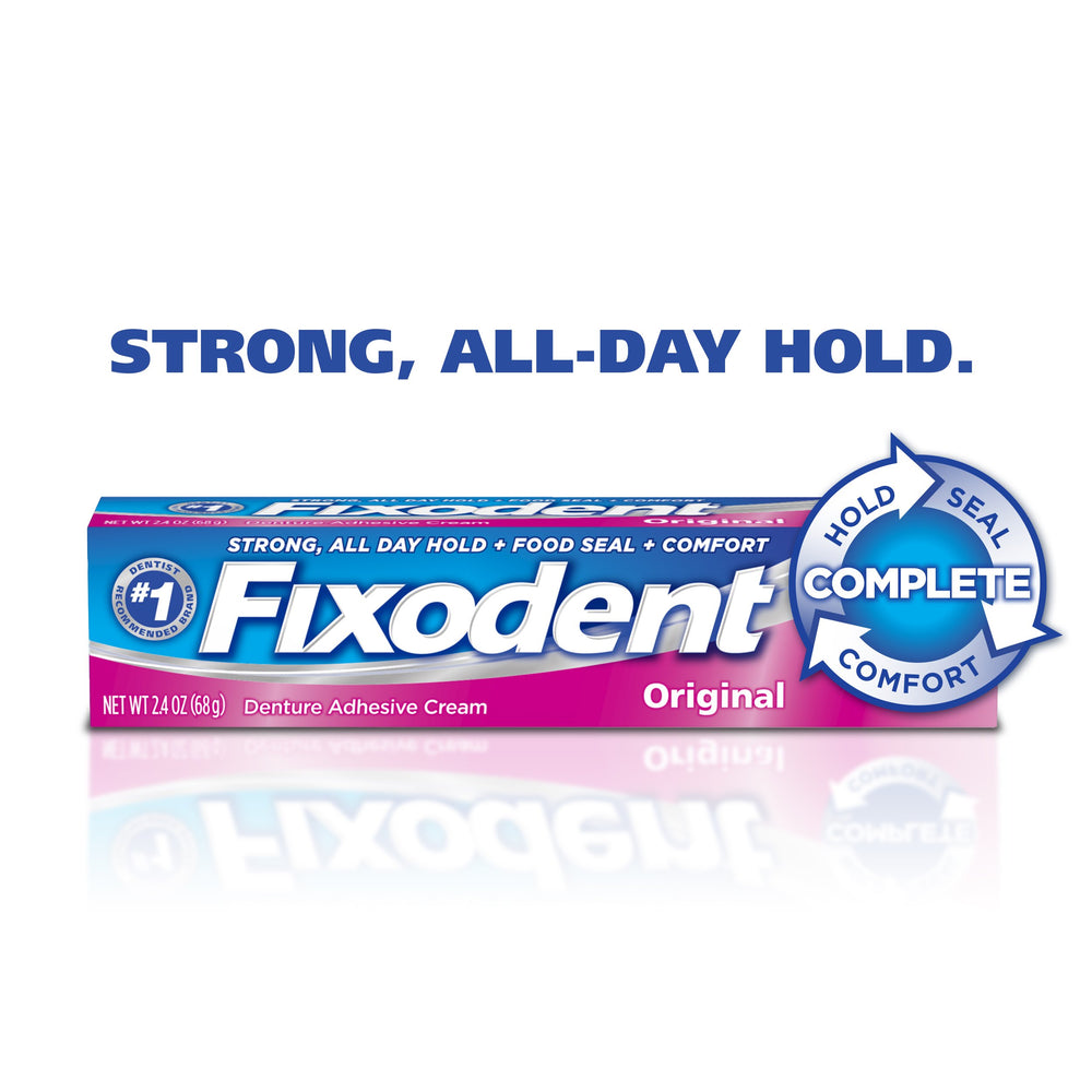 Full denture wearer using adhesive for comfort – image 8