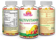 Vegan friendly, kosher and halal certified Flamingo Multivitamin Gummies with no gelatin or gluten