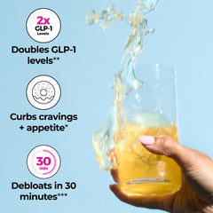 Flatter Me Fiber GLP-1 Booster packaging and bottle