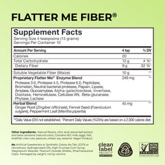 Serving size of Flatter Me Fiber GLP-1 Booster powder with water