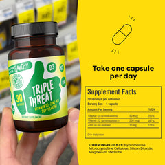 Dosing chart label for FlavCity D3 K2 Zinc