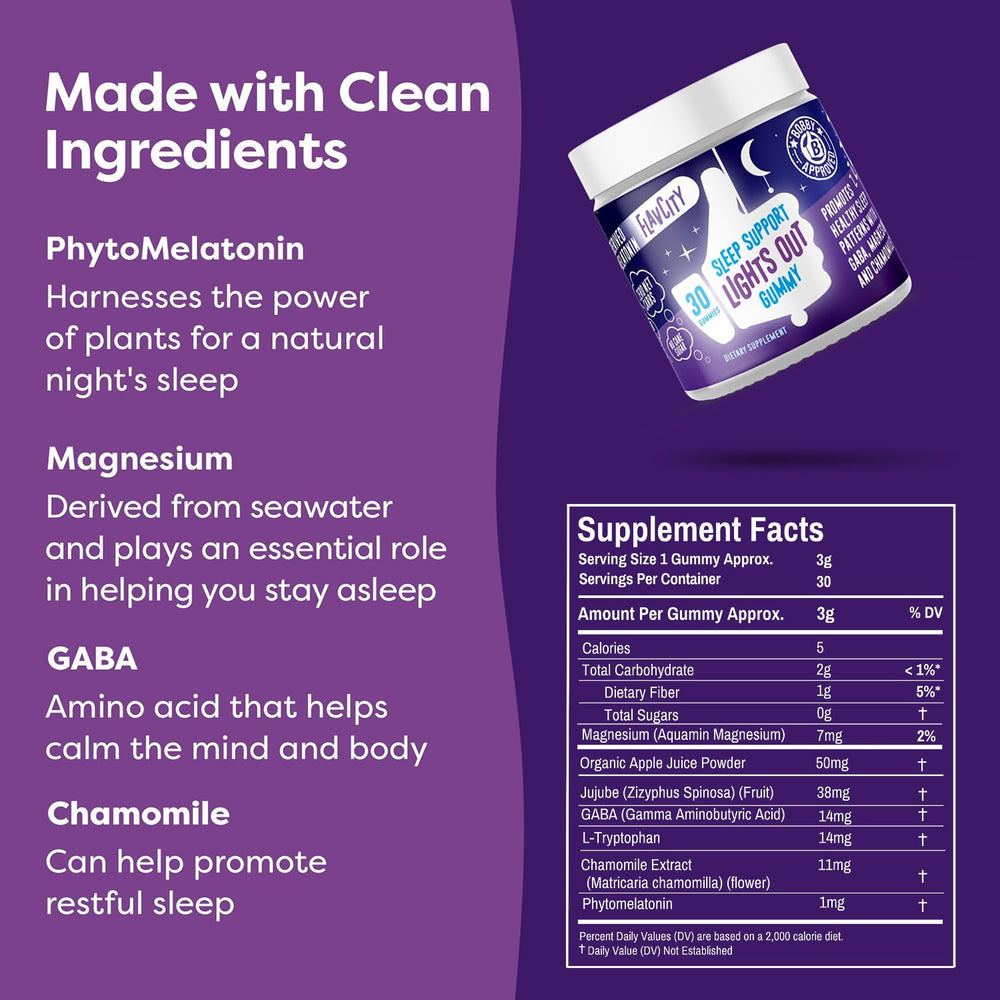 Travel-friendly FlavCity Melatonin Gummies bottle placed on a suitcase