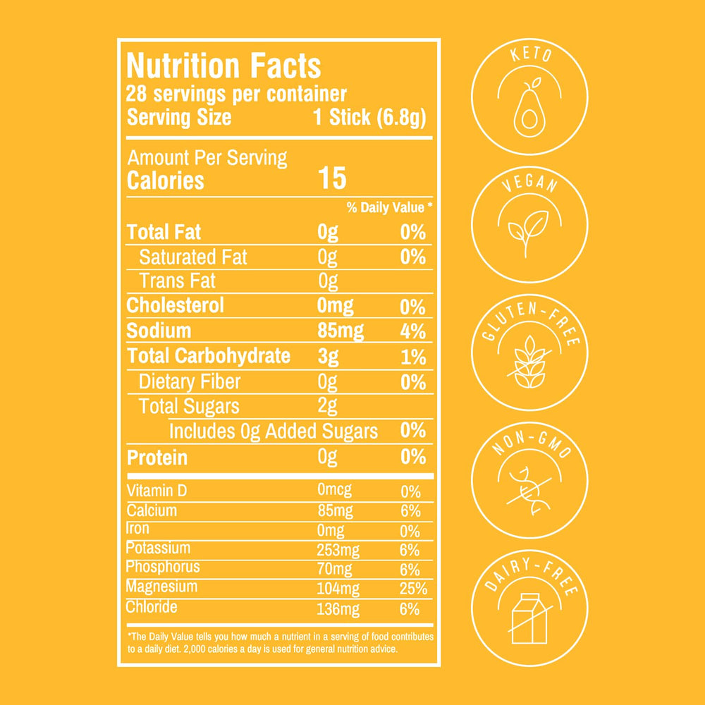 Close-up of pineapple coconut-flavored electrolyte packet