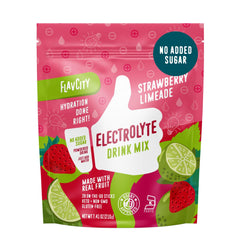 FlavCity Strawberry Limeade electrolytes box with 28 sticks
