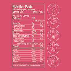 Single strawberry limeade electrolyte packet close-up