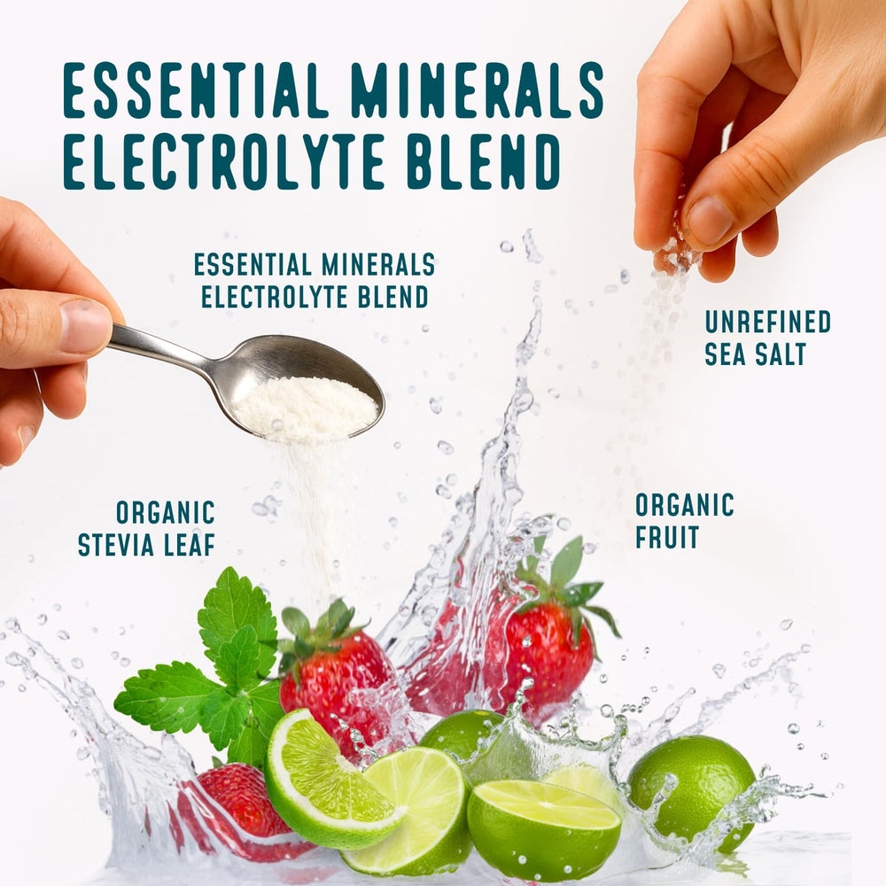 Label showing real fruit powder and minerals