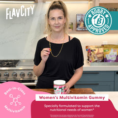 Close-up of gummy texture and color for FlavCity vitamin gummies