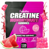 Watermelon-flavored creatine monohydrate gummies bottle, 120-count