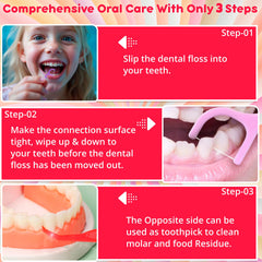 Kids and adults using flavored floss picks