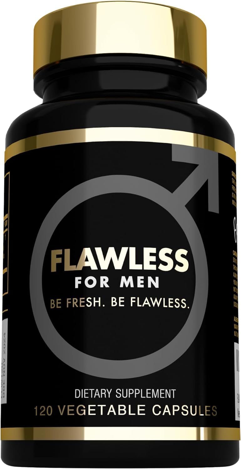 Flawless for Men fiber supplement bottle with 120 capsules