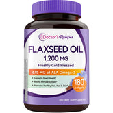 Bottle of Doctor's Recipes Flaxseed Oil 1200 mg softgels - hero image