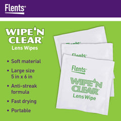 Cleaning glasses with Flents Wipe N Clear lens wipes