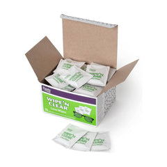Close-up of individual wipes in packaging