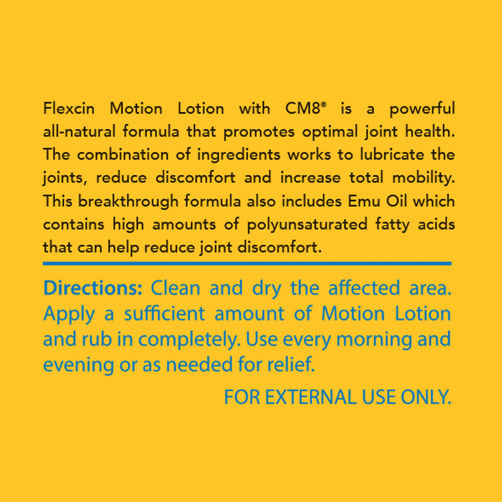 Hands applying Flexcin CM8 Motion Lotion to a joint area