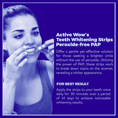 Flexible, no-slip whitening strips on teeth