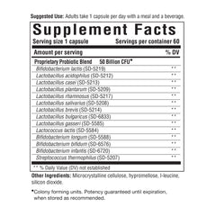 Close-up of 50 billion CFU claim on the product label