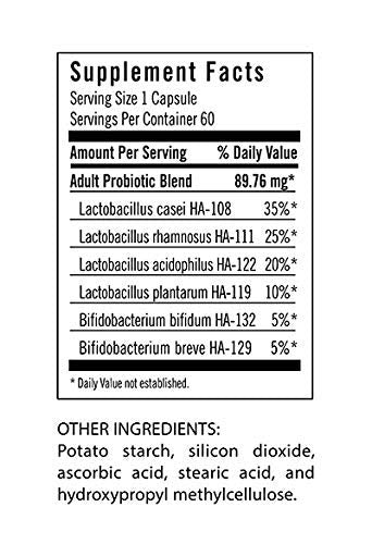 Illustration showing probiotic strains including Lactobacillus and Bifidobacterium