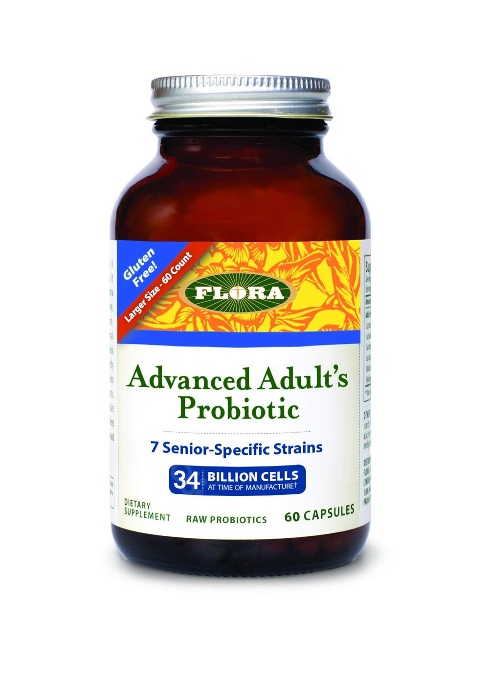 Flora Advanced Adult's Probiotic bottle with 60 capsules