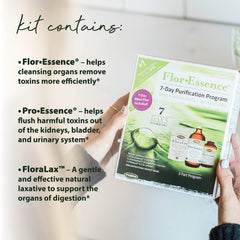 Flora 7-day cleanse guide illustration highlights simple daily steps