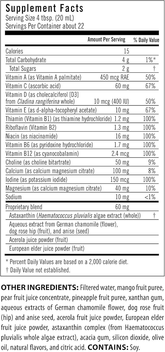 Close-up of Flora Daily Multi Essentials+ bottle label