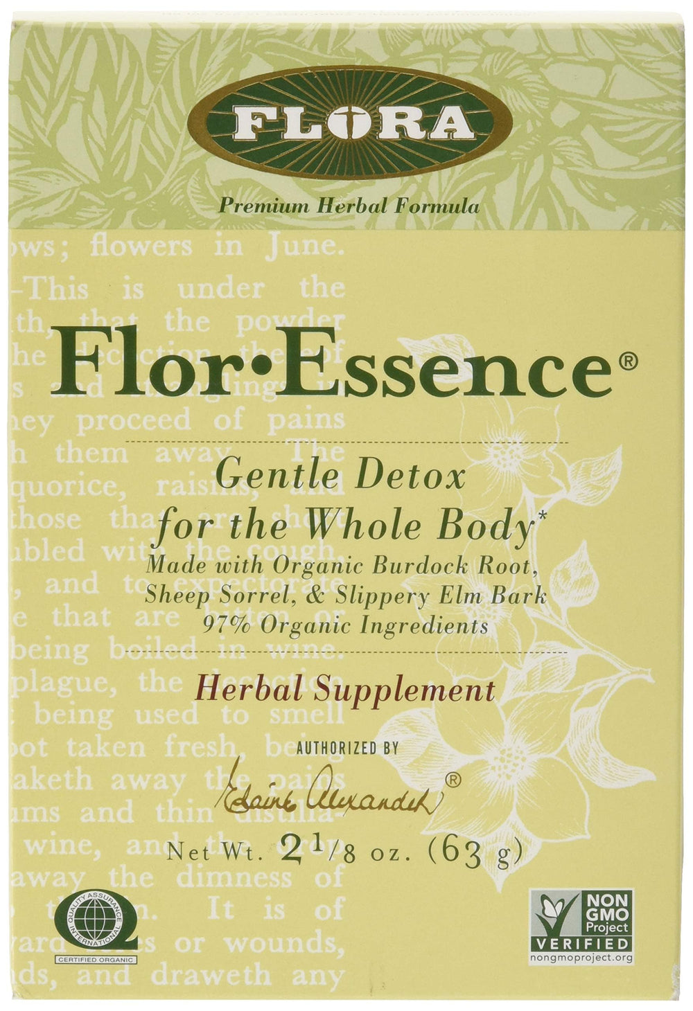 Flora FlorEssence dry tea blend pack ready for infusion and daily detox rituals