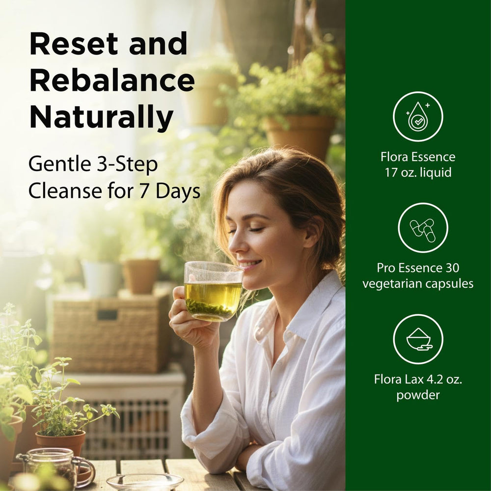 Flora glass bottle storage emphasizes product integrity during cleansing program