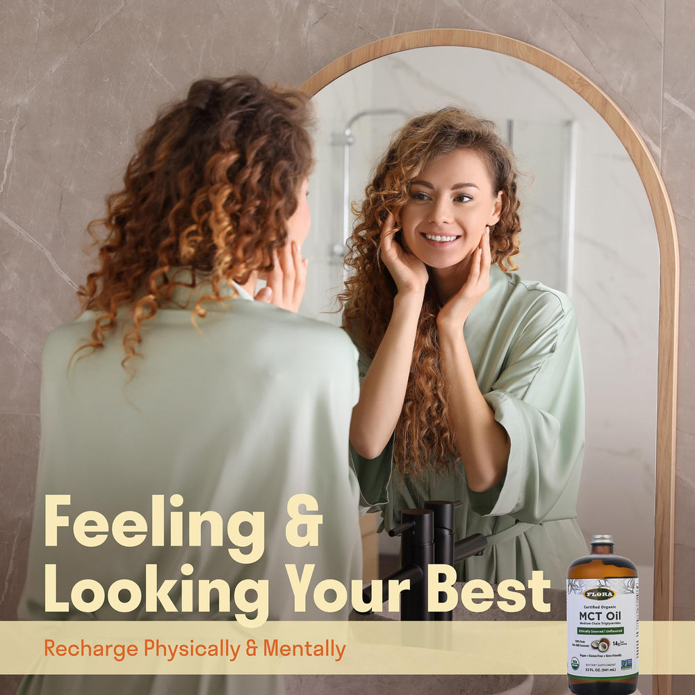 Brain and muscle energy support visual for Flora MCT Oil