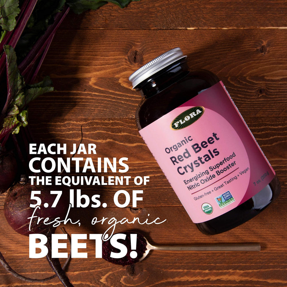 Packaging of Flora Red Beet Crystals jar