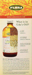 Front label of Flora Udo's Omega 3-6-9 Oil Blend