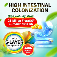 Illustration of 5-layer microencapsulation technology for probiotic delivery